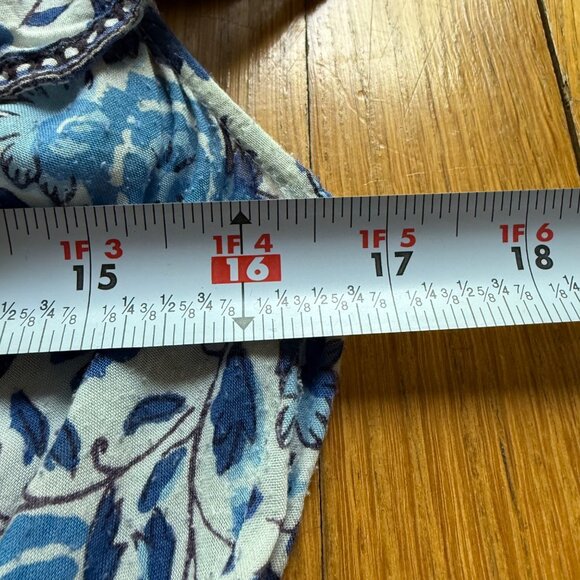 Poupette St Barth Size L Blue Floral Camila Ruffled Mini Tiered Dress - Picture 11 of 16